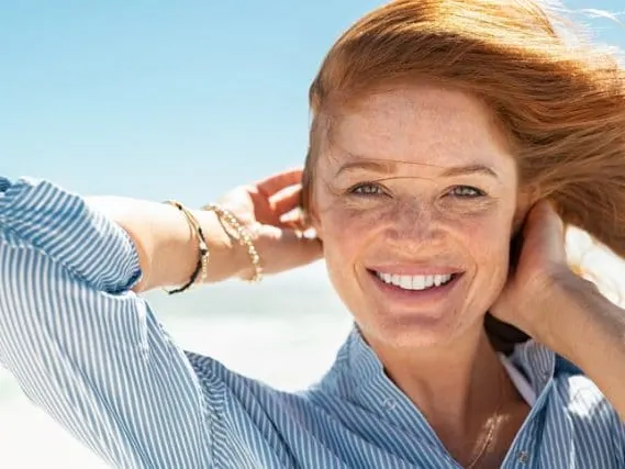 woman skin at beach 