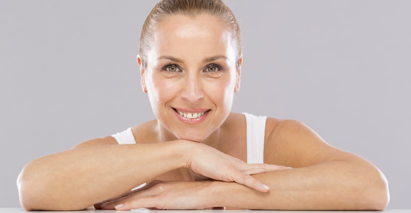 Middle aged woman smiling